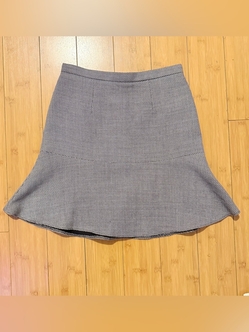 Textured Gray Flared Mini Skirt